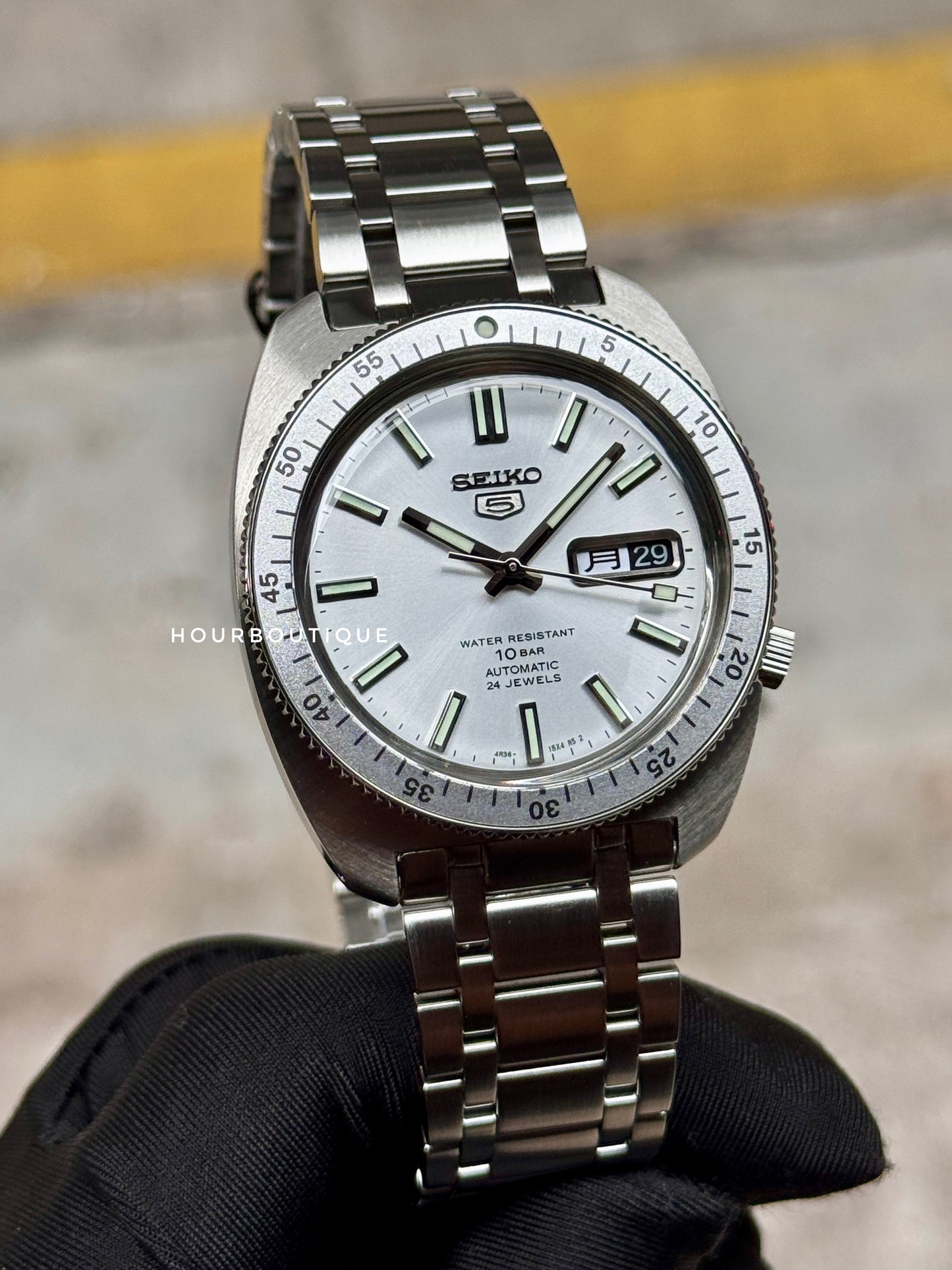 Brand New Seiko 5 Heritage Re-Issue Silver Dial Automatic Watch SRPL91K1