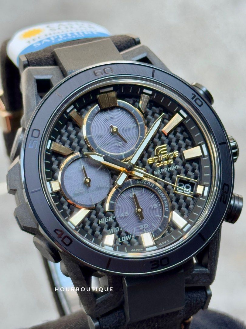 Brand New Casio EdiFice 50th Anniversary Solar Powered Carbon Fibre Dial Watch EFS-S640ZA-1A