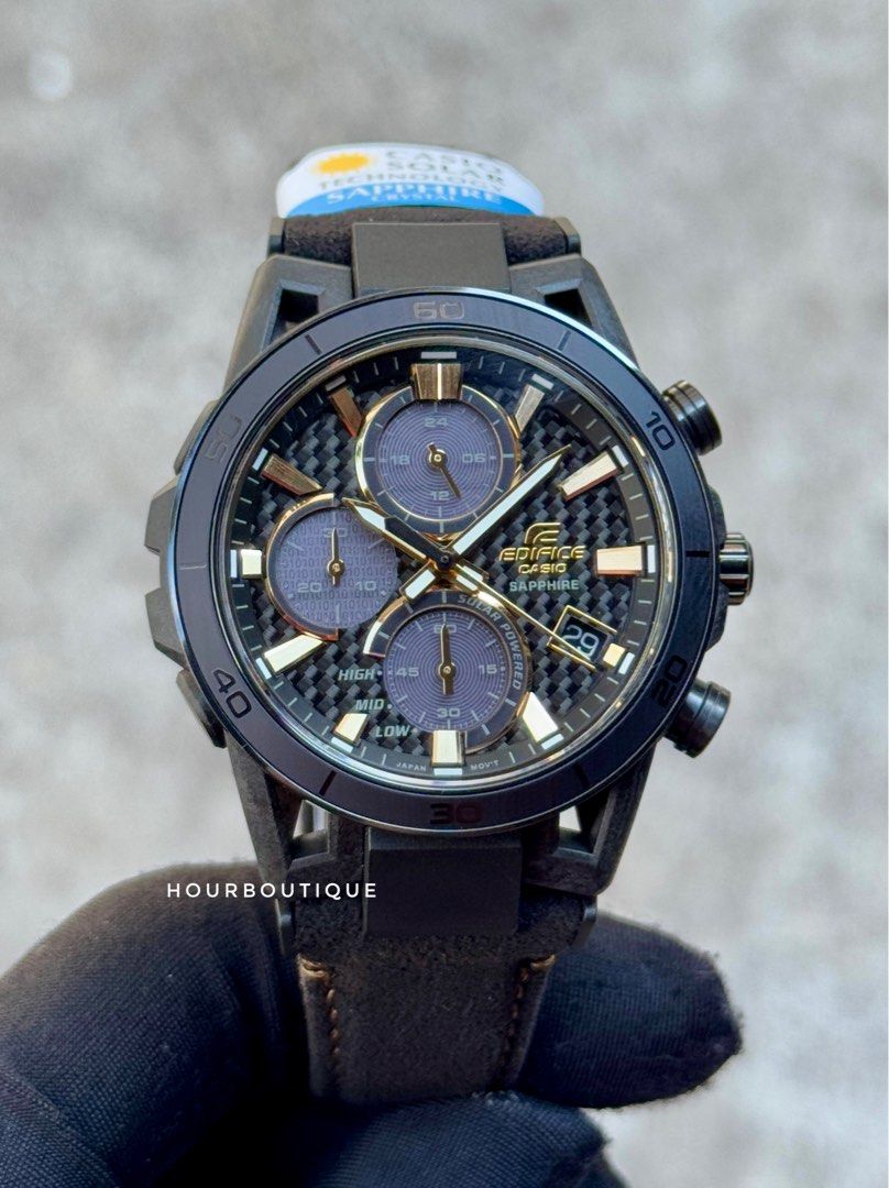Brand New Casio EdiFice 50th Anniversary Solar Powered Carbon Fibre Dial Watch EFS-S640ZA-1A