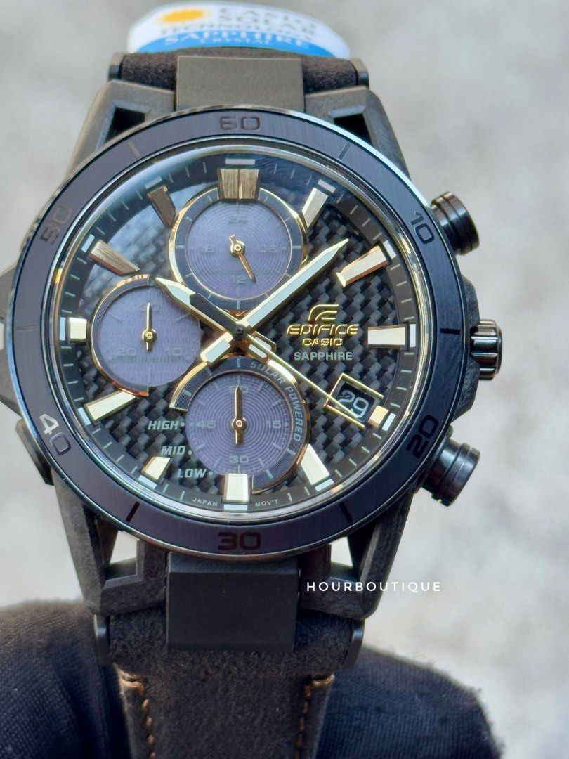 Brand New Casio EdiFice 50th Anniversary Solar Powered Carbon Fibre Dial Watch EFS-S640ZA-1A