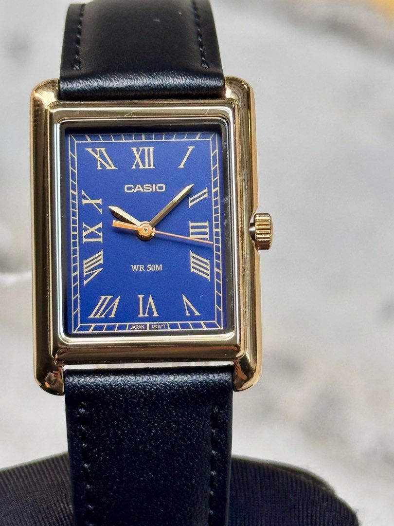 Brand New Casio Europe Exclusive Blue Dial Gold Case Quartz Watch LTP-B165GL-2B