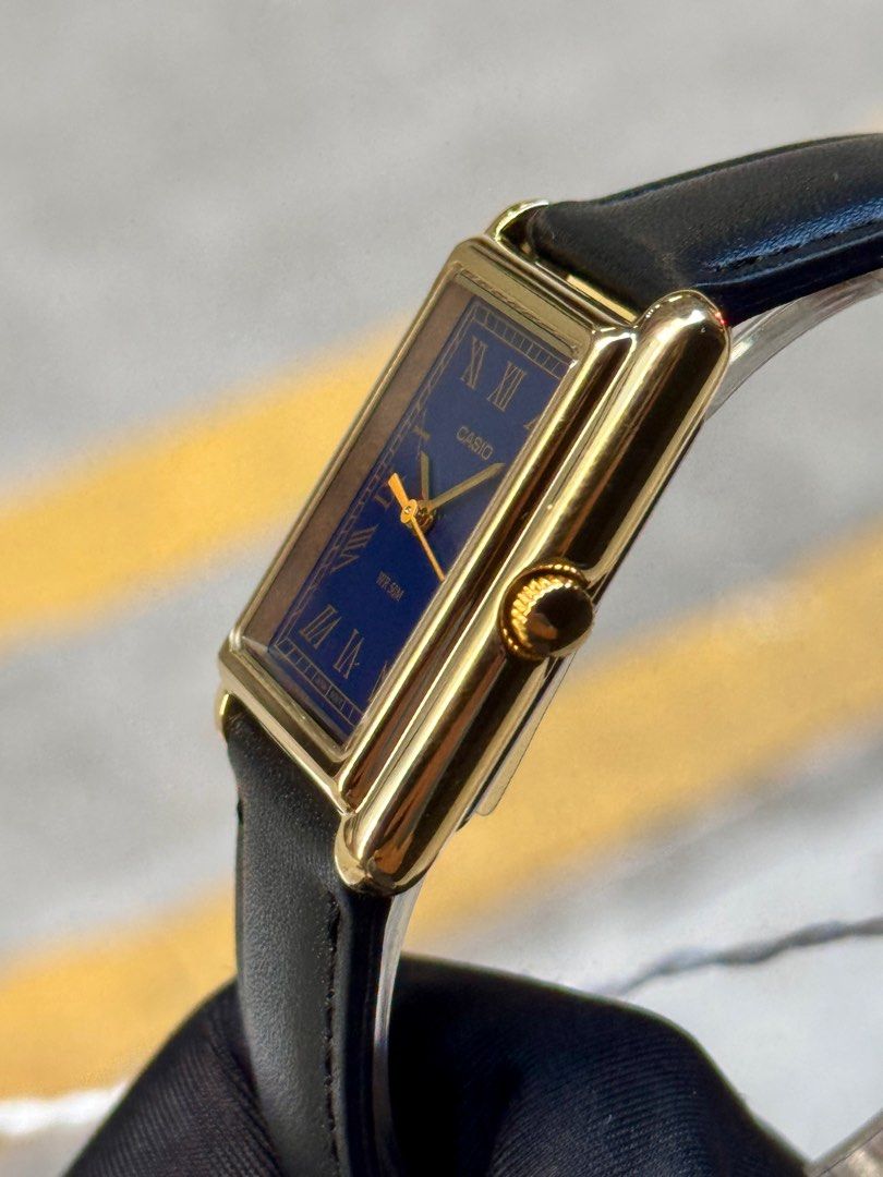 Brand New Casio Europe Exclusive Blue Dial Gold Case Quartz Watch LTP-B165GL-2B
