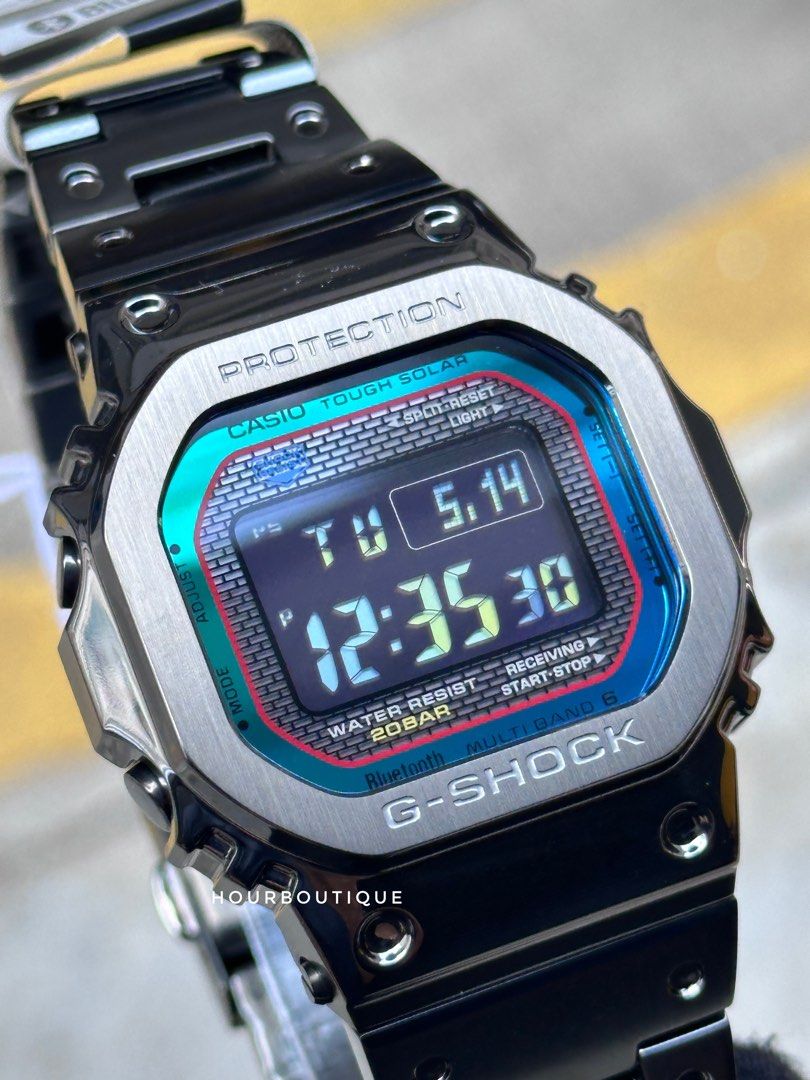Brand New Casio Gshock Full PVD Black Metal Digital Square Tough Solar Bluetooth Watch GMW-B5000BPC-1
