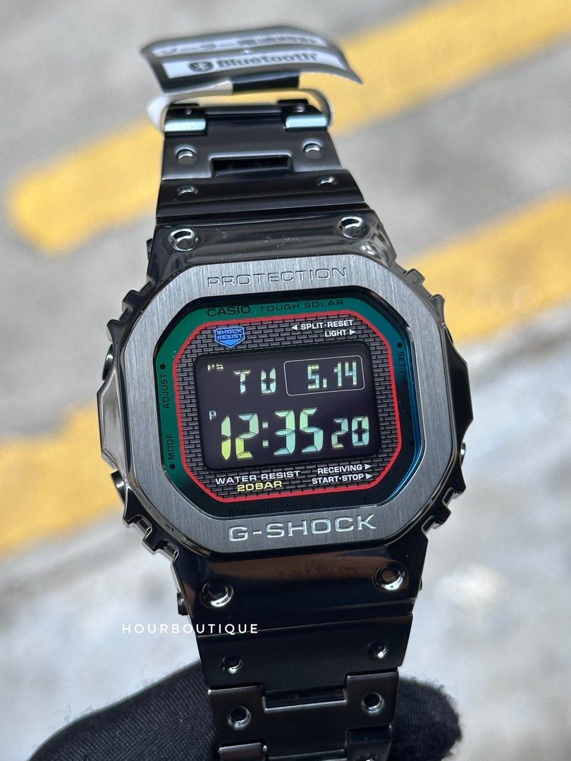 Brand New Casio Gshock Full PVD Black Metal Digital Square Tough Solar Bluetooth Watch GMW-B5000BPC-1