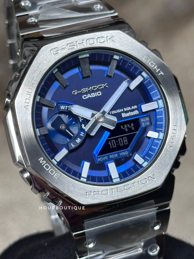 Brand New Casio Gshock Oak Blue Dial Tough Solar Mens Casual Watch GM-B2100AD-2