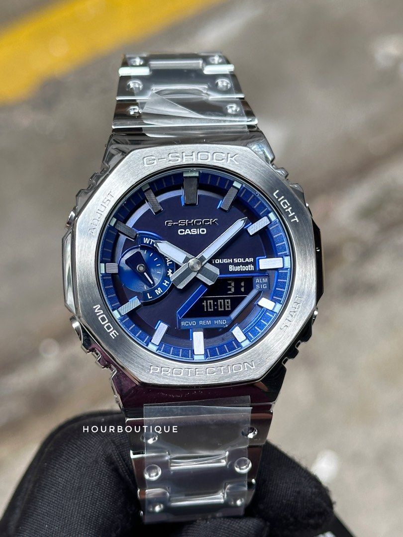 Brand New Casio Gshock Oak Blue Dial Tough Solar Mens Casual Watch GM-B2100AD-2