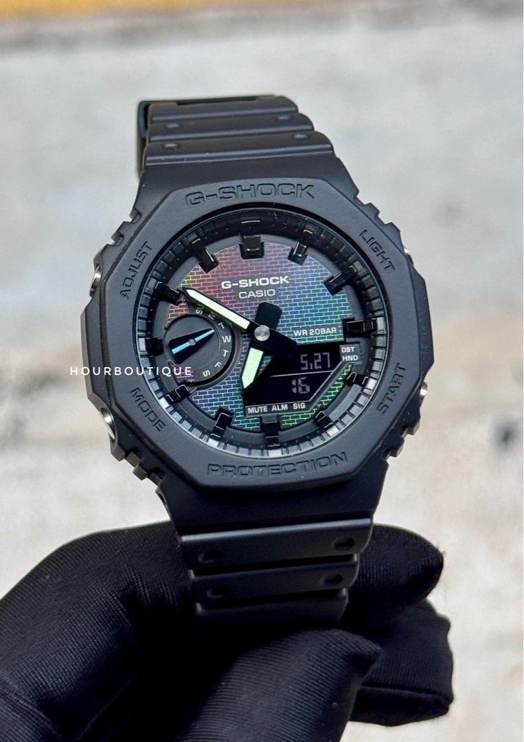 Brand New Casio G-Shock Oak Rainbow Dial Watch GA-2100RW-1