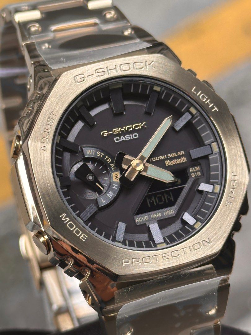 Brand New Casio GShock PVD Gold Full Metal Series Tough Solar Ana Digi Watch GM-B2100GD-9