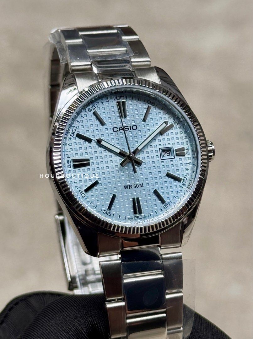 Brand New Casio Ice-Blue Dial Quartz Watch MTP-1302PE-2A