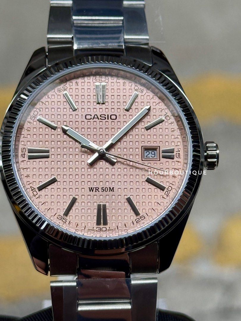 Brand New Casio Salmon Dial Quartz Watch MTP-1302PE-4A