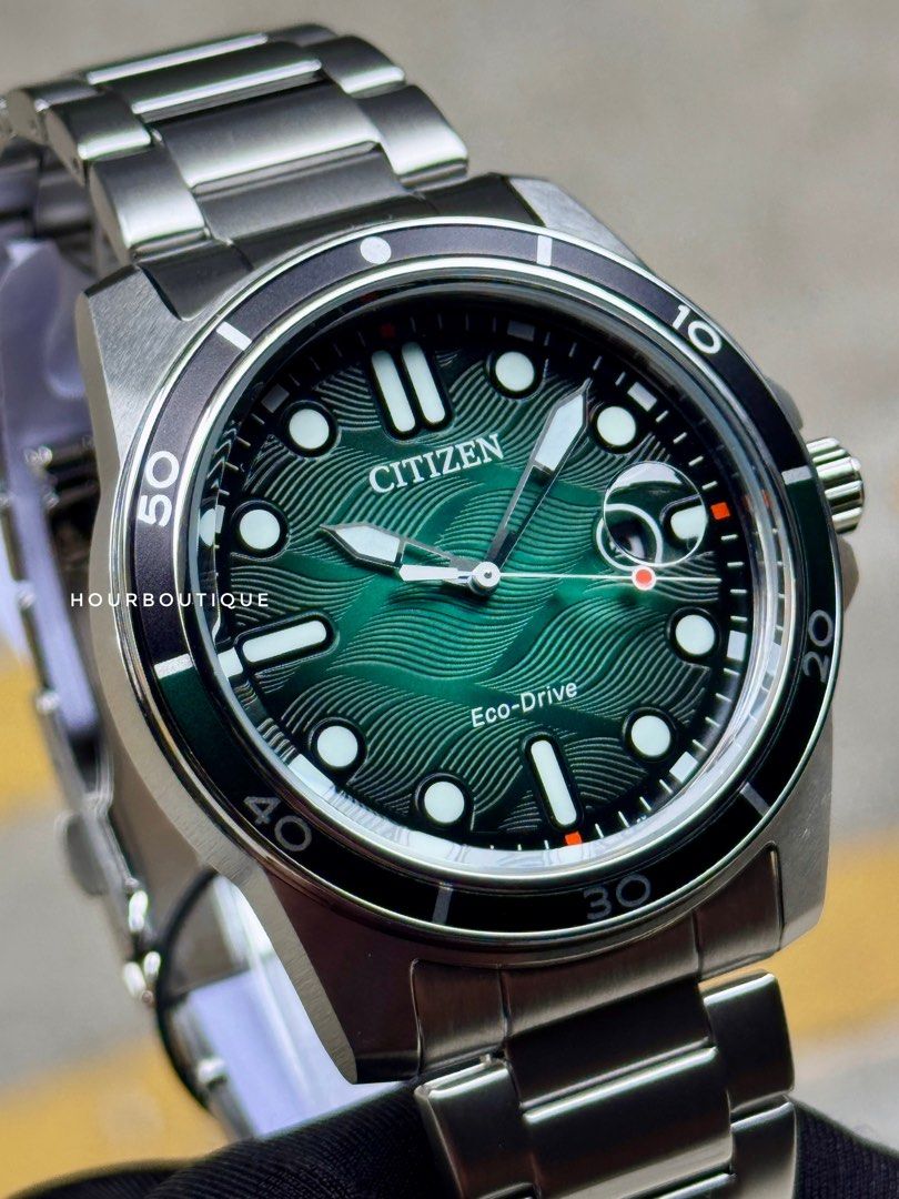 Brand New Citizen Eco-Drive Green Dial Mens Sports Watch AW1816-89L