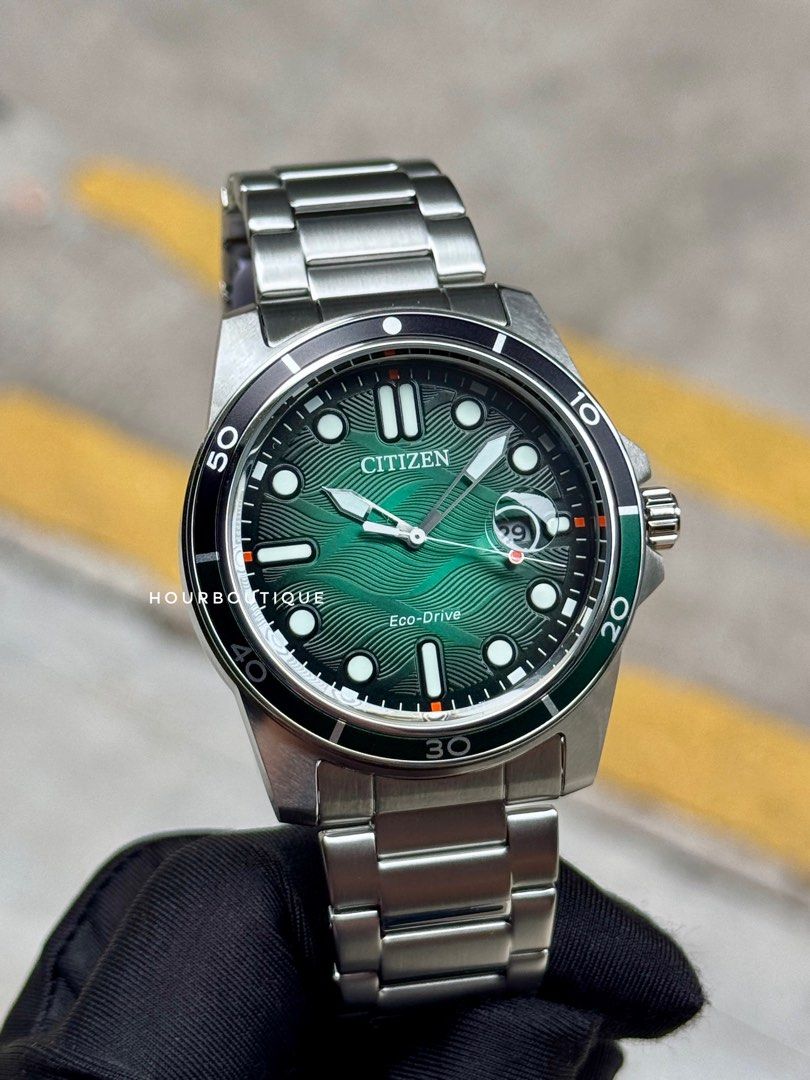Brand New Citizen Eco-Drive Green Dial Mens Sports Watch AW1816-89L