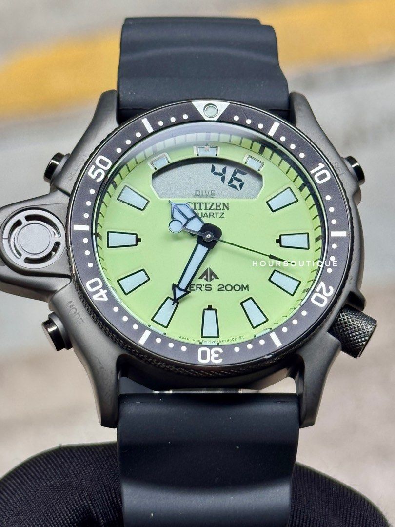 Brand New Citizen ProMaster Ana Digi Lume Dial Black Case Divers Watch JP2007-17W