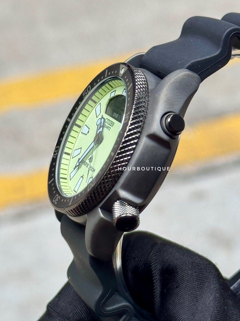 Brand New Citizen ProMaster Ana Digi Lume Dial Black Case Divers Watch JP2007-17W