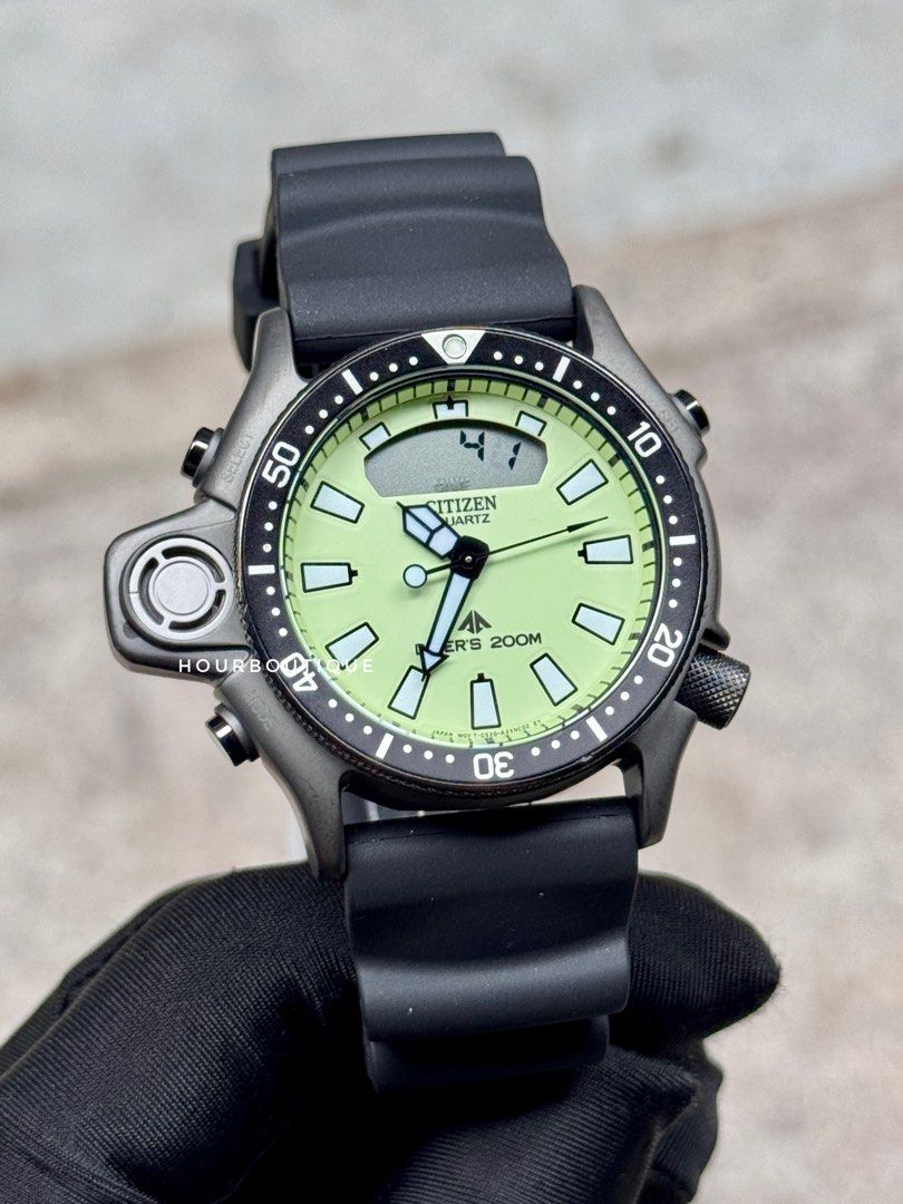 Brand New Citizen ProMaster Ana Digi Lume Dial Black Case Divers Watch JP2007-17W
