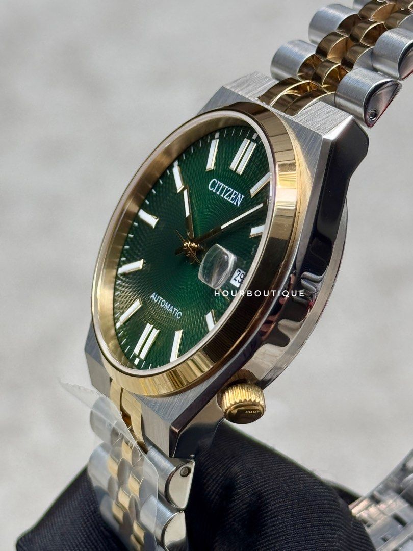 Brand New Citizen Tsuyosa Two Tone Jubilee Brac Green Gullioche Dial Automatic Watch NK0024-54X