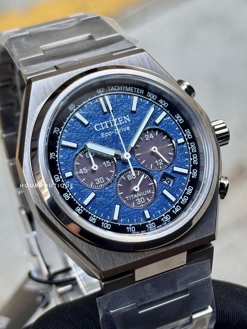 Brand New Citizen ZenShin Blue Frost Chronograph Eco-Drive Watch CA4610-85L
