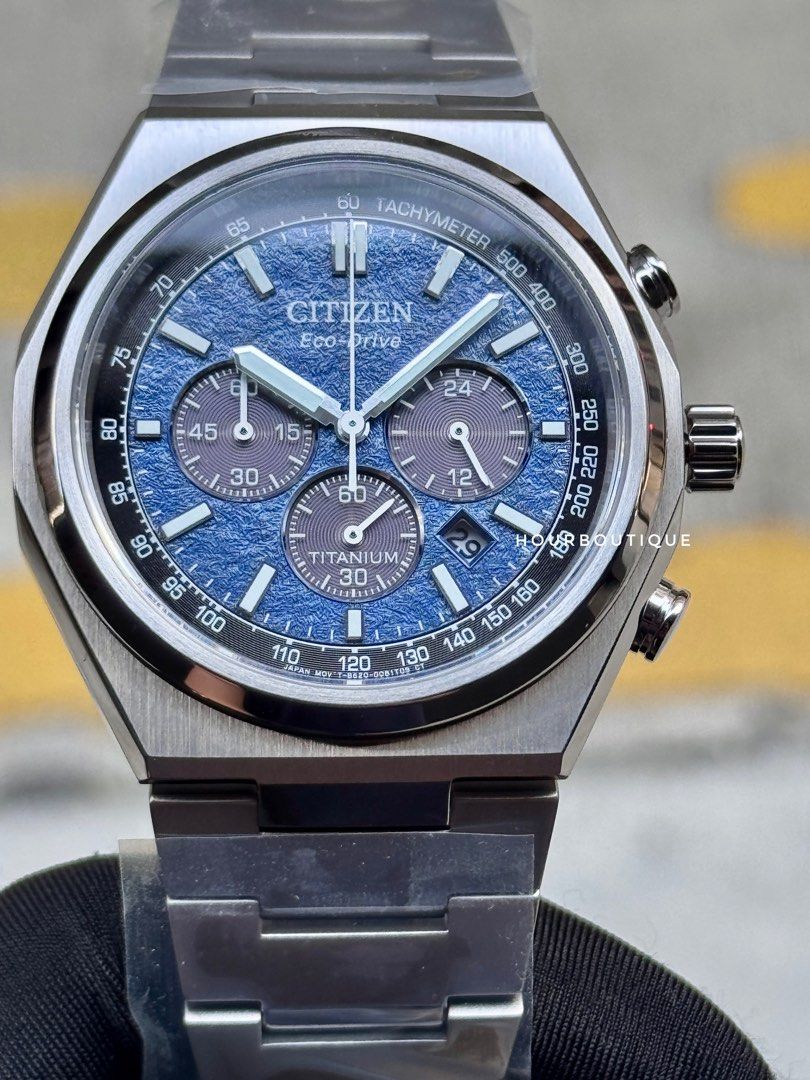 Brand New Citizen ZenShin Blue Frost Chronograph Eco-Drive Watch CA4610-85L