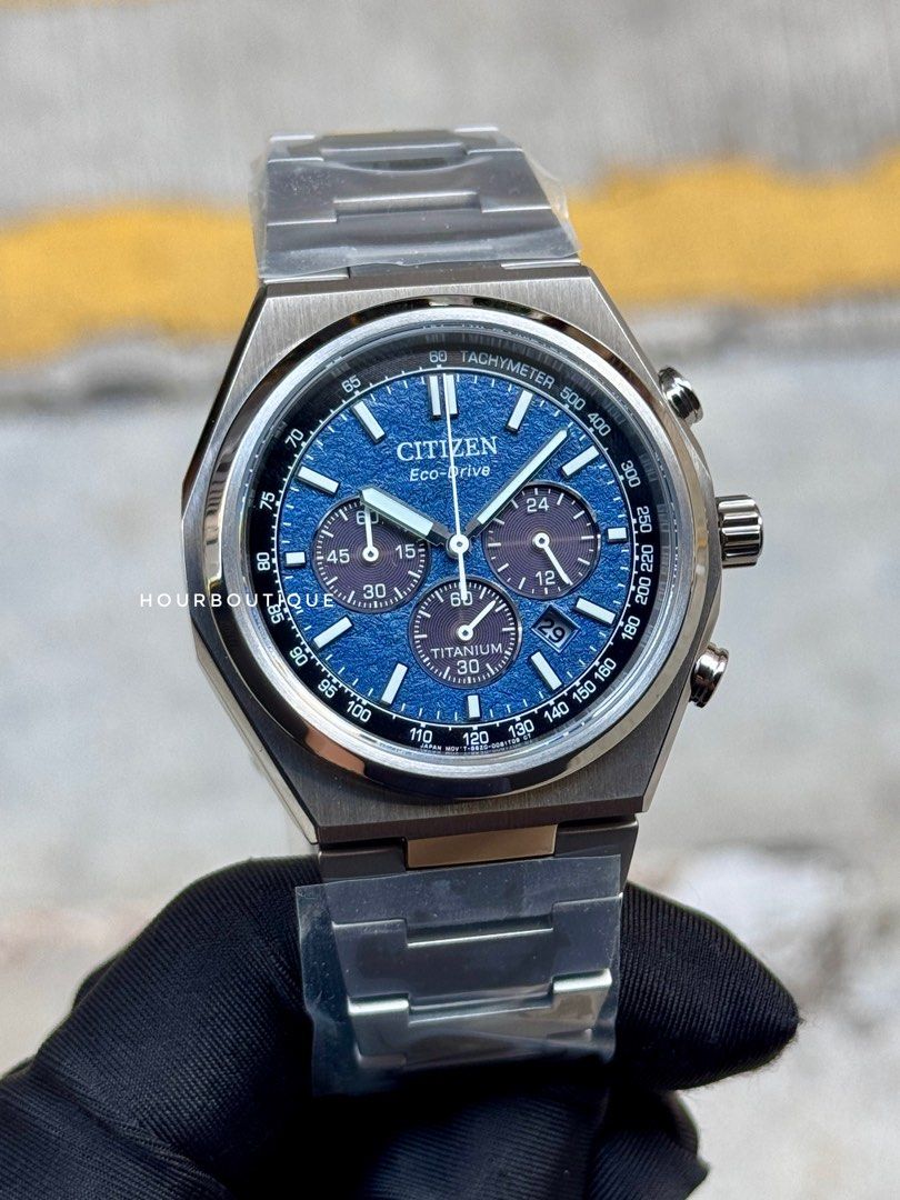 Brand New Citizen ZenShin Blue Frost Chronograph Eco-Drive Watch CA4610-85L