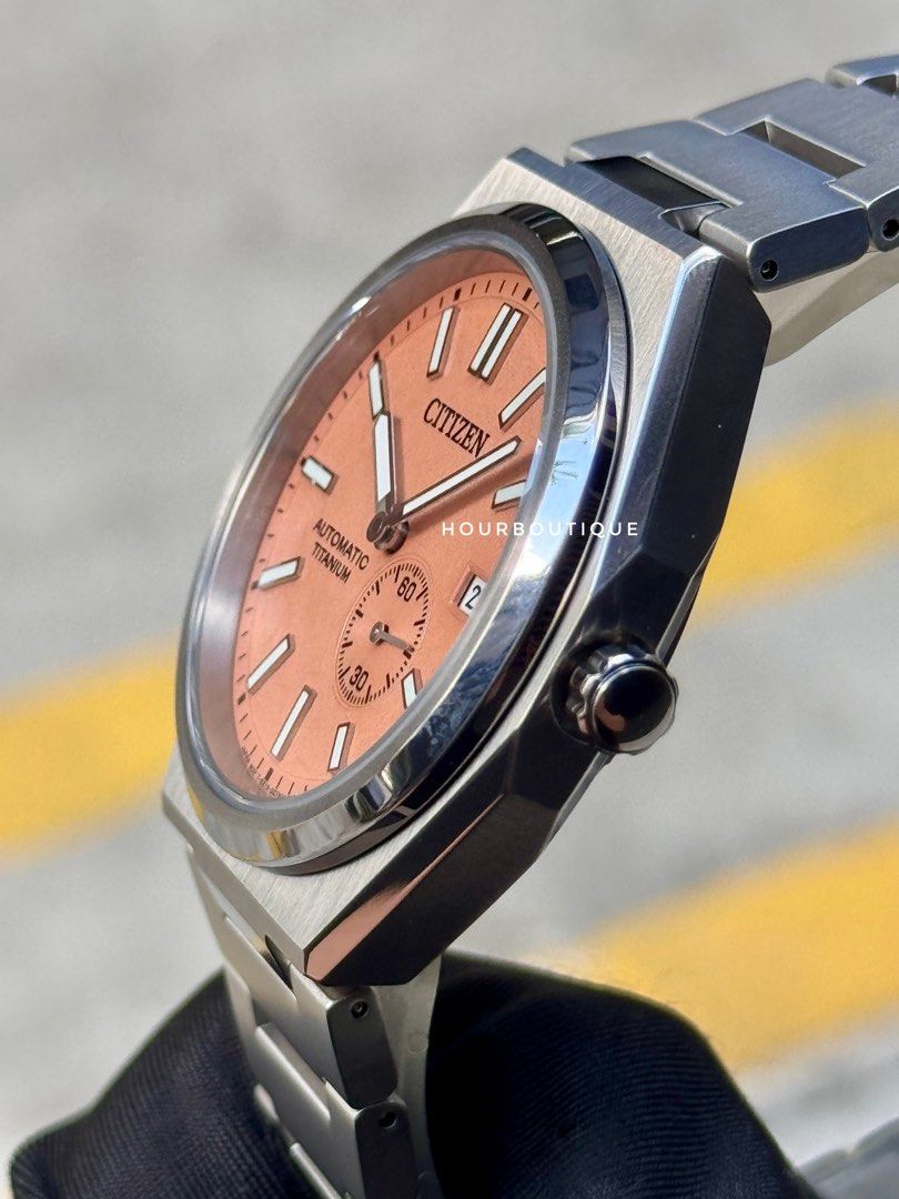 Brand New Citizen ZenShin Salmon Dial Automatic , Titanium Watch NJ0180-80Z