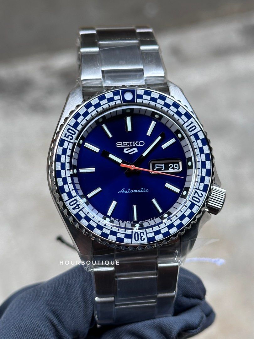 Brand New Japan Version Seiko 5 Racing Bezel Design Automatic Mens Watch SBSA243