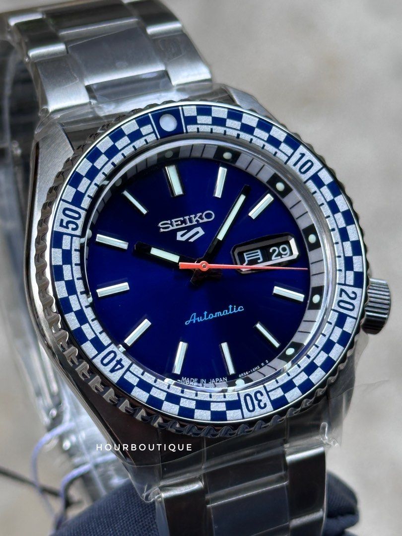 Brand New Japan Version Seiko 5 Racing Bezel Design Automatic Mens Watch SBSA243