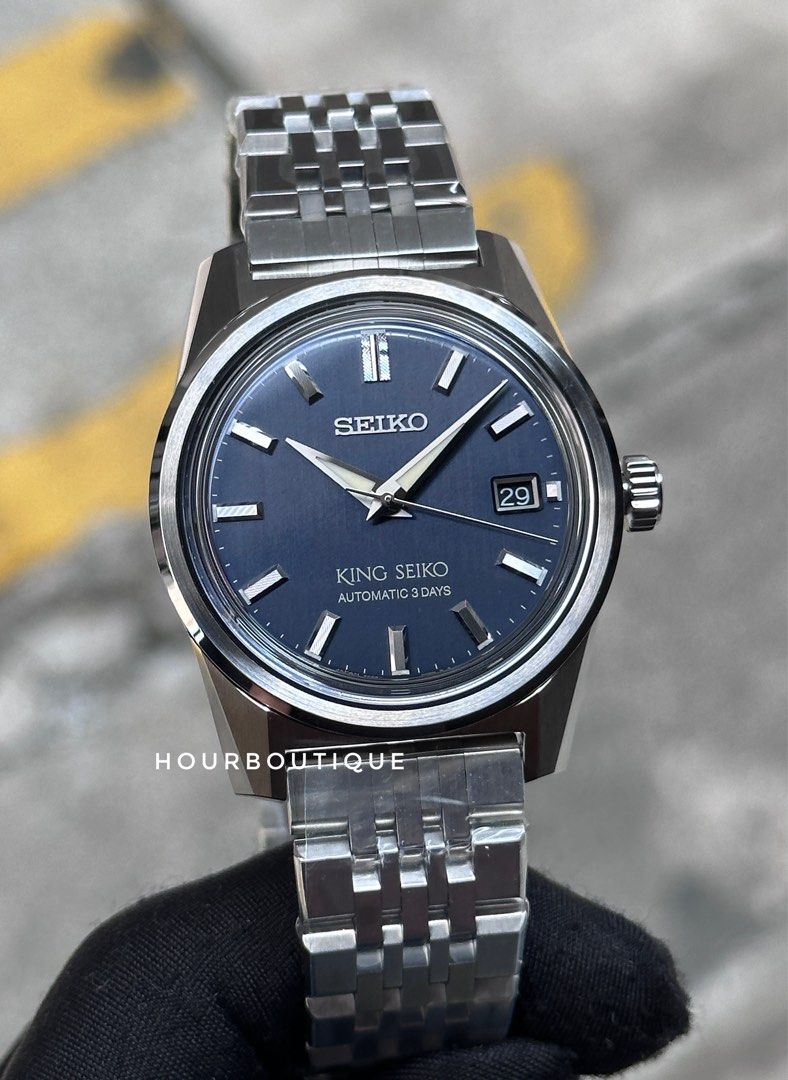 Brand New King Seiko Brushed Blue Dial 3Days Power Reserve Automatic Watch SDKS023 SPB389J1