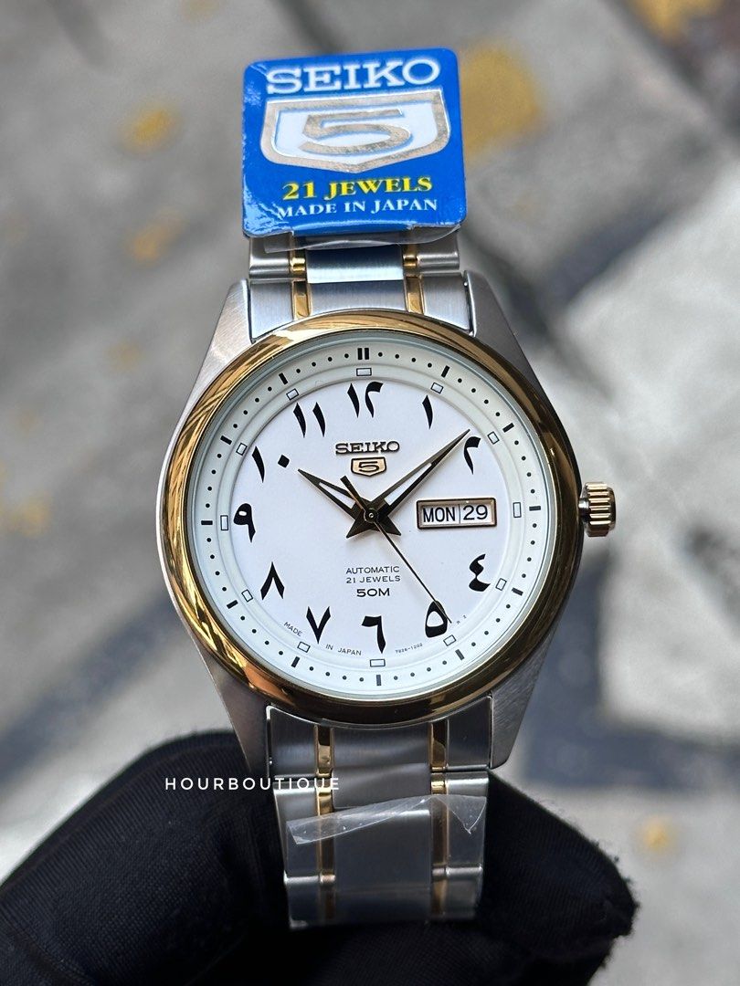 Brand New Made In Japan Seiko 5 Arabic Dial Mens Automatic Watch SNKP22J1