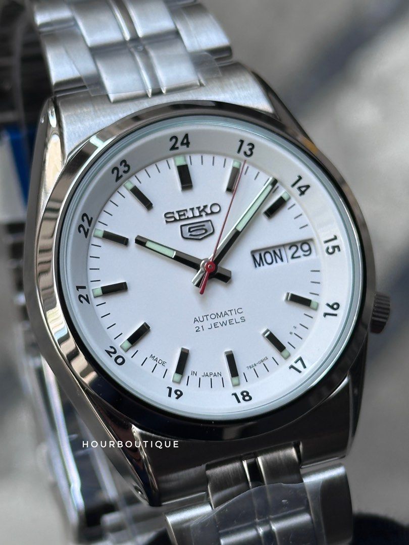 Brand New Made In Japan Seiko 5 White Dial Automatic Watch SNK559J1