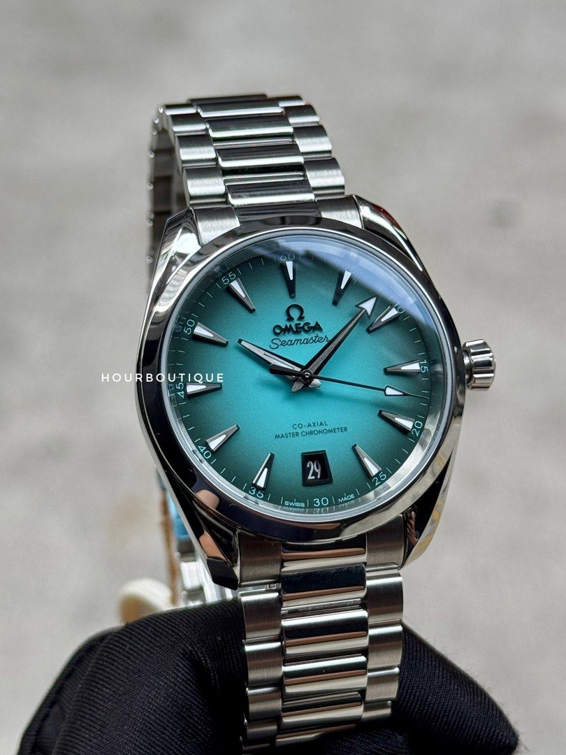 Brand New Omega SeaMaster AquaTerra Lacquered Turquoise Dial 38mm Automatic Watch 220.10.38.20.03.005