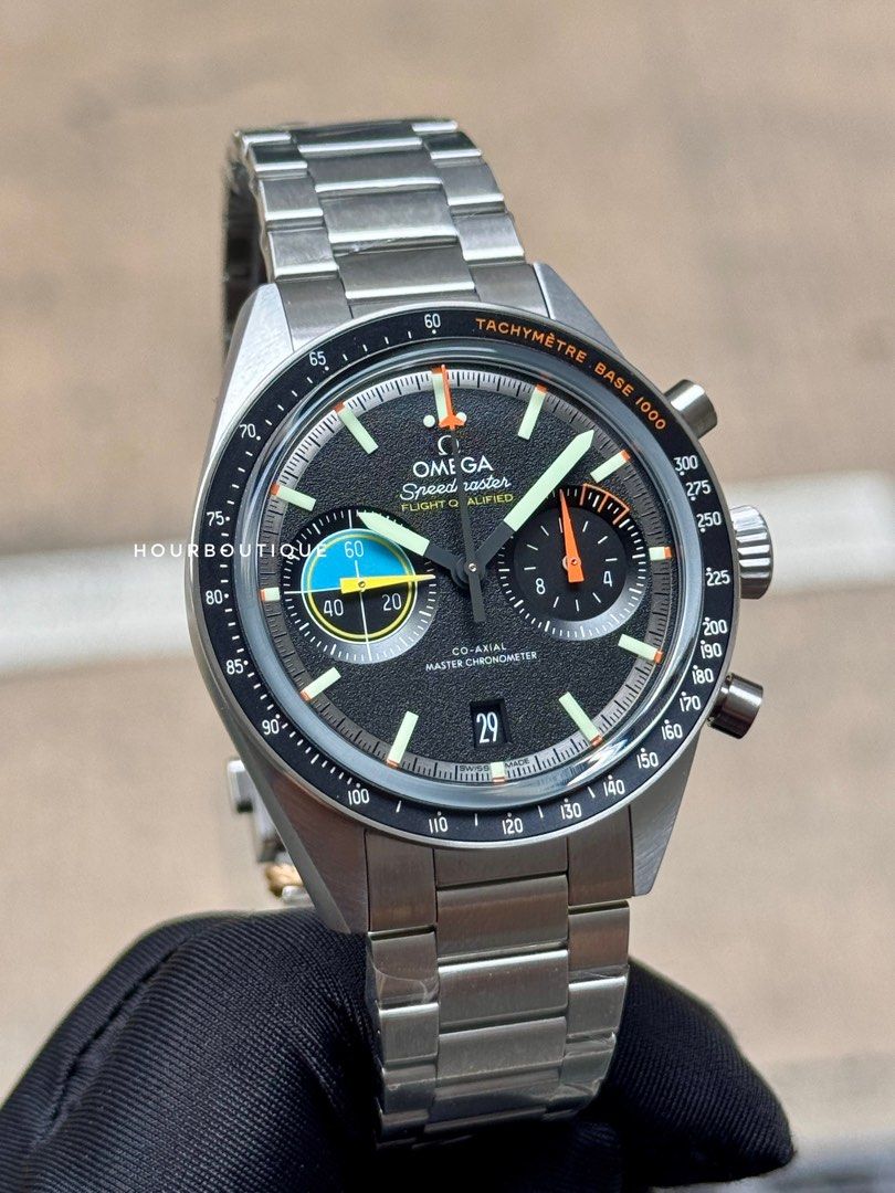 Brand New Omega SpeedMaster Pilot Steel on Steel Automatic Chronograph Watch 332.10.41.51.01.002