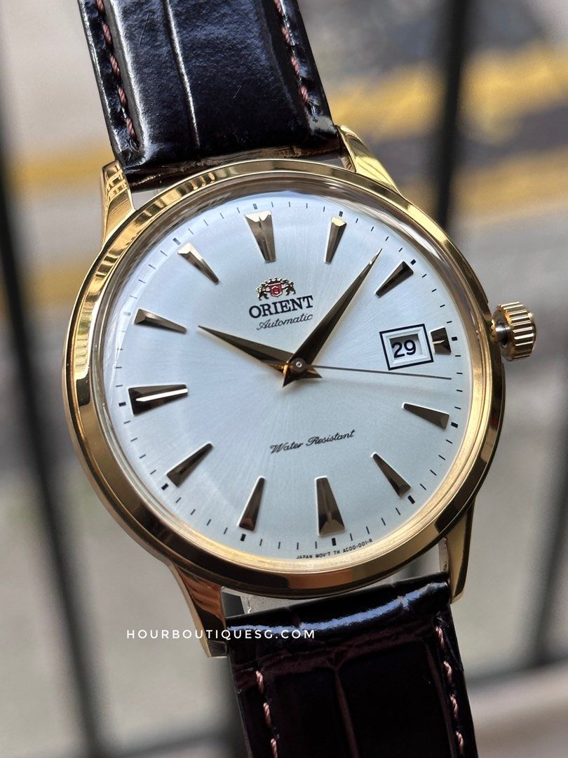 Brand New Orient Bambino Gold Case with White Dial Men’s Automatic Watch AC00003W