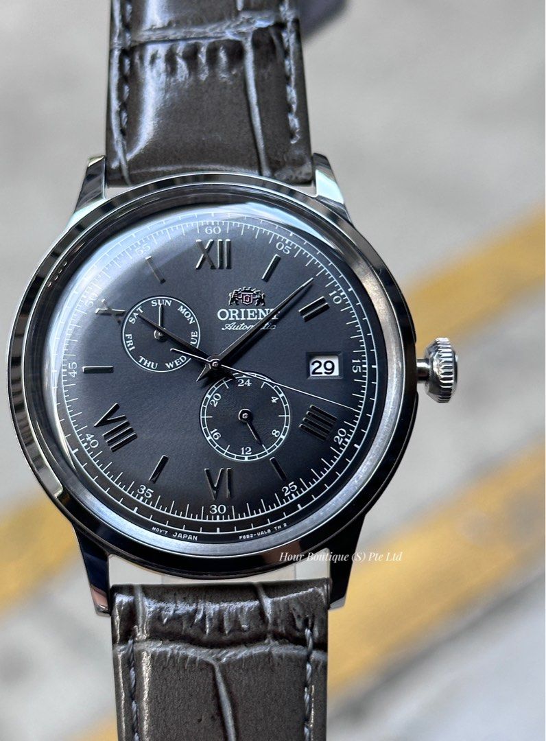 Brand New Orient Bambino Grey Dial Day Date Automatic Watch RA-AK0704N