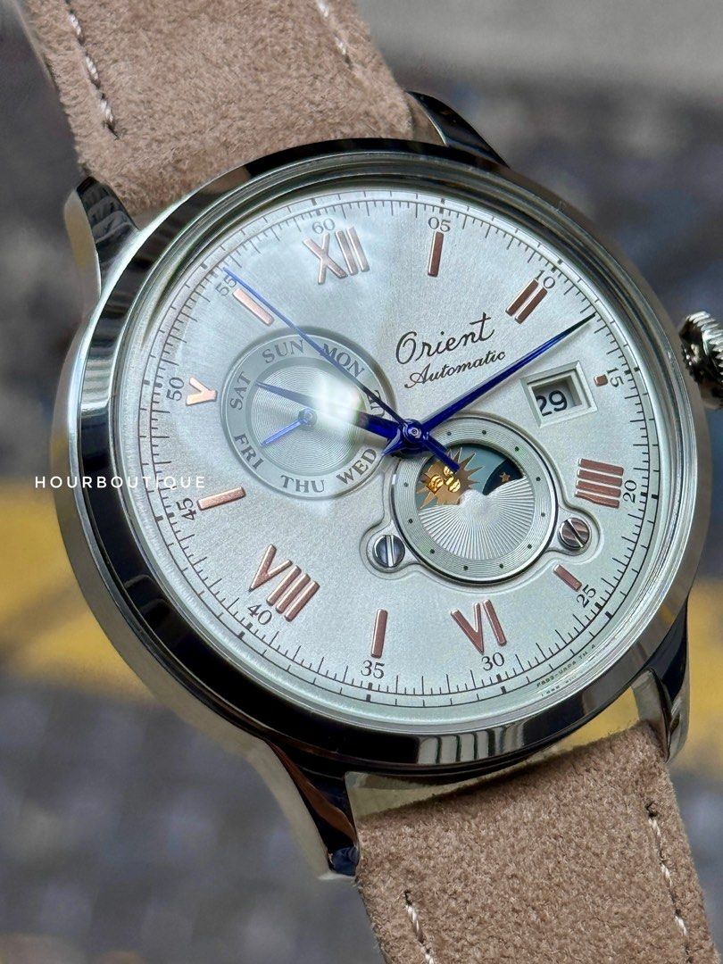 Brand New Orient Bambino Sun Moon 75th Anniversary Automatic Watch RA-AK0808S