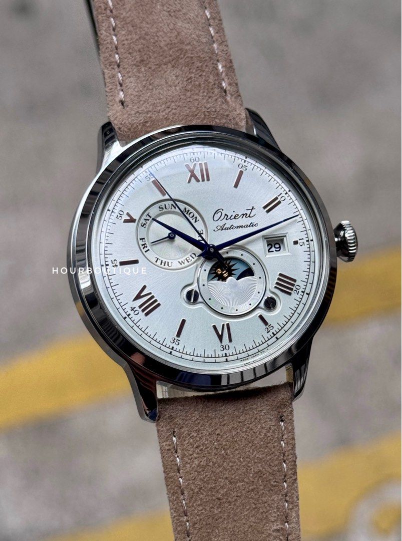 Brand New Orient Bambino Sun Moon 75th Anniversary Automatic Watch RA-AK0808S