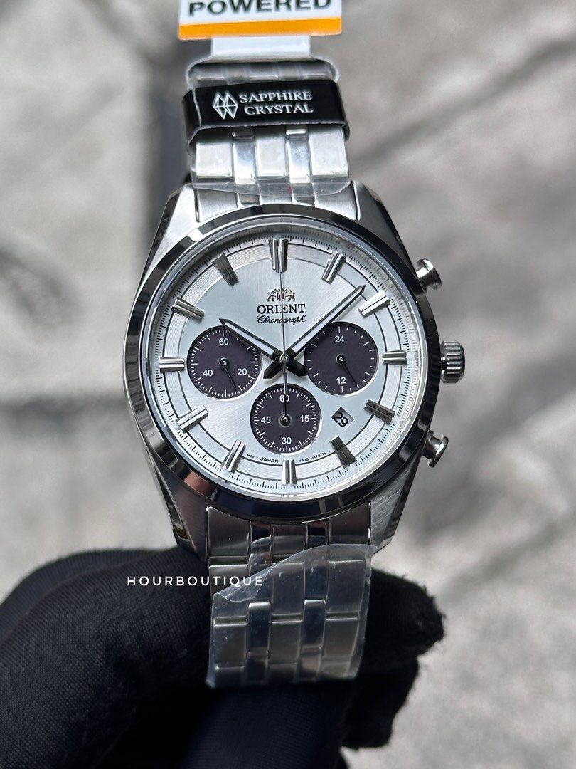 Brand New Orient Classics Solar Powered Panda Dial Chronograph Watch RA-TX0305S
