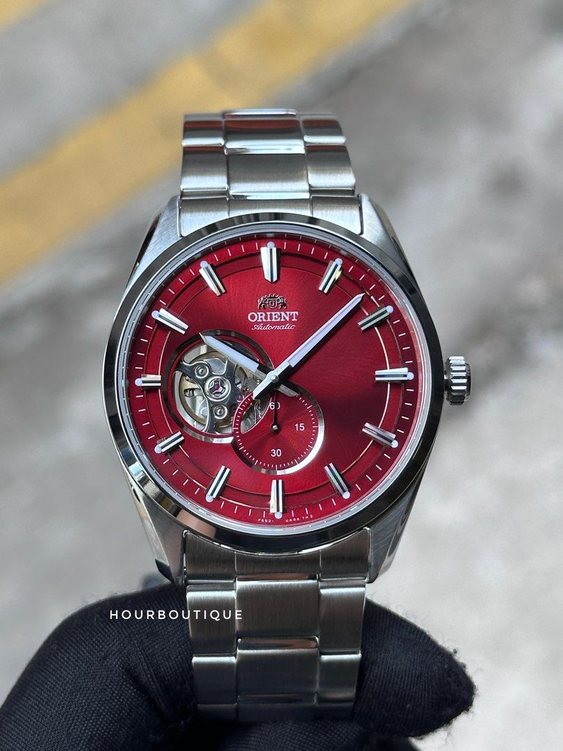 Brand New Orient Gloss Red Dial Open Heart Mens Automatic Watch RA-AR0010R