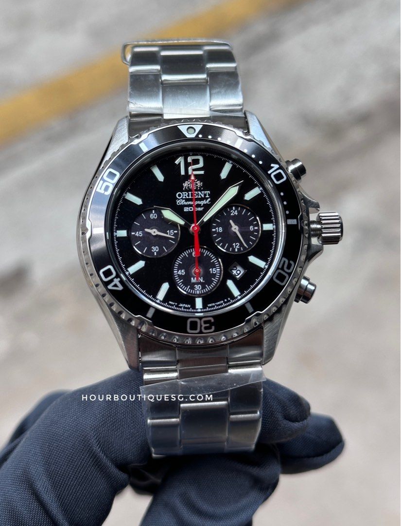 Brand New Orient Kamasu Solar Powered Sapphire Crystal Black Dial Divers Watch RA-TX0202B