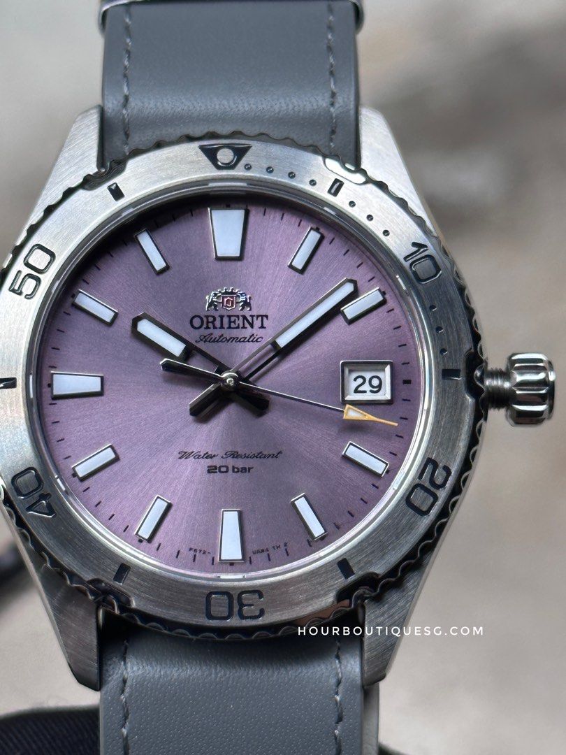 Brand New Orient Mako 3 Lilac Dial 40mm Automatic Diver Watch RA-AC0Q07V