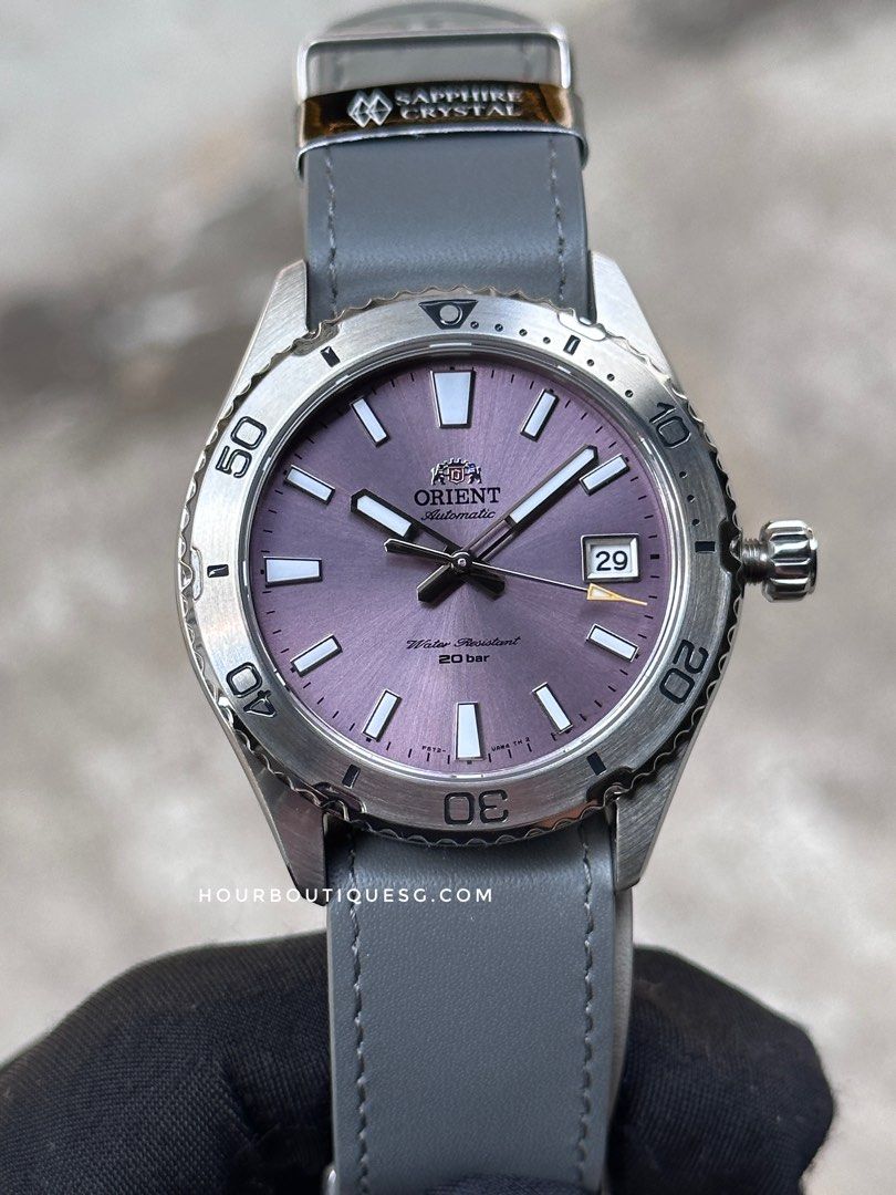 Brand New Orient Mako 3 Lilac Dial 40mm Automatic Diver Watch RA-AC0Q07V
