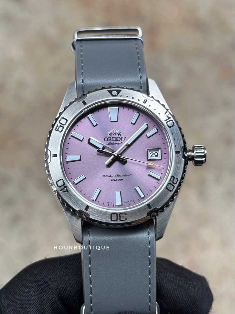 Brand New Orient Mako 40 Lilac Dial Automatic Divers Watch RA-AC0Q07V
