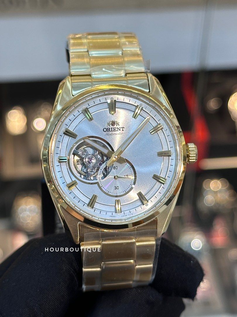 Brand New Orient Open Heart PVD Gold Case Mens Automatic Watch RA-AR0007S