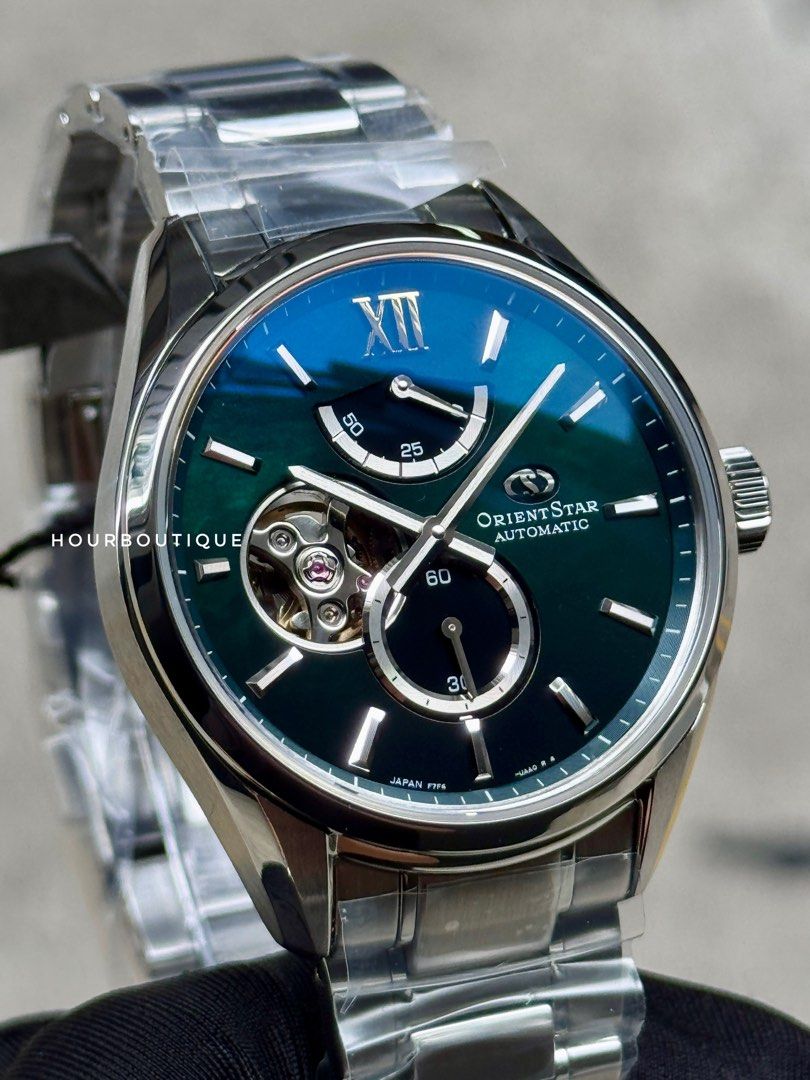 Brand New Orient Star Green MOP Open Heart Automatic Watch RE-BY0005A