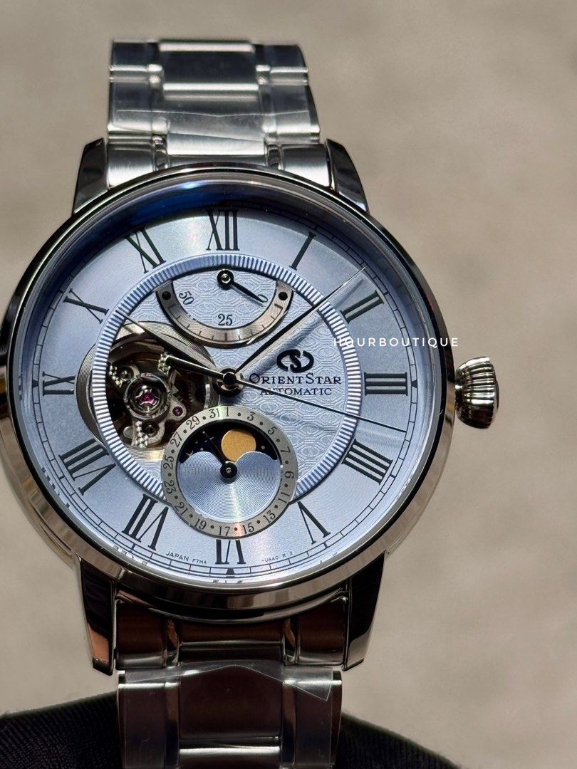 Brand New Orient Star Latest Sky Blue Dial MoonPhase Automatic Watch RE-BT0007L 190pc