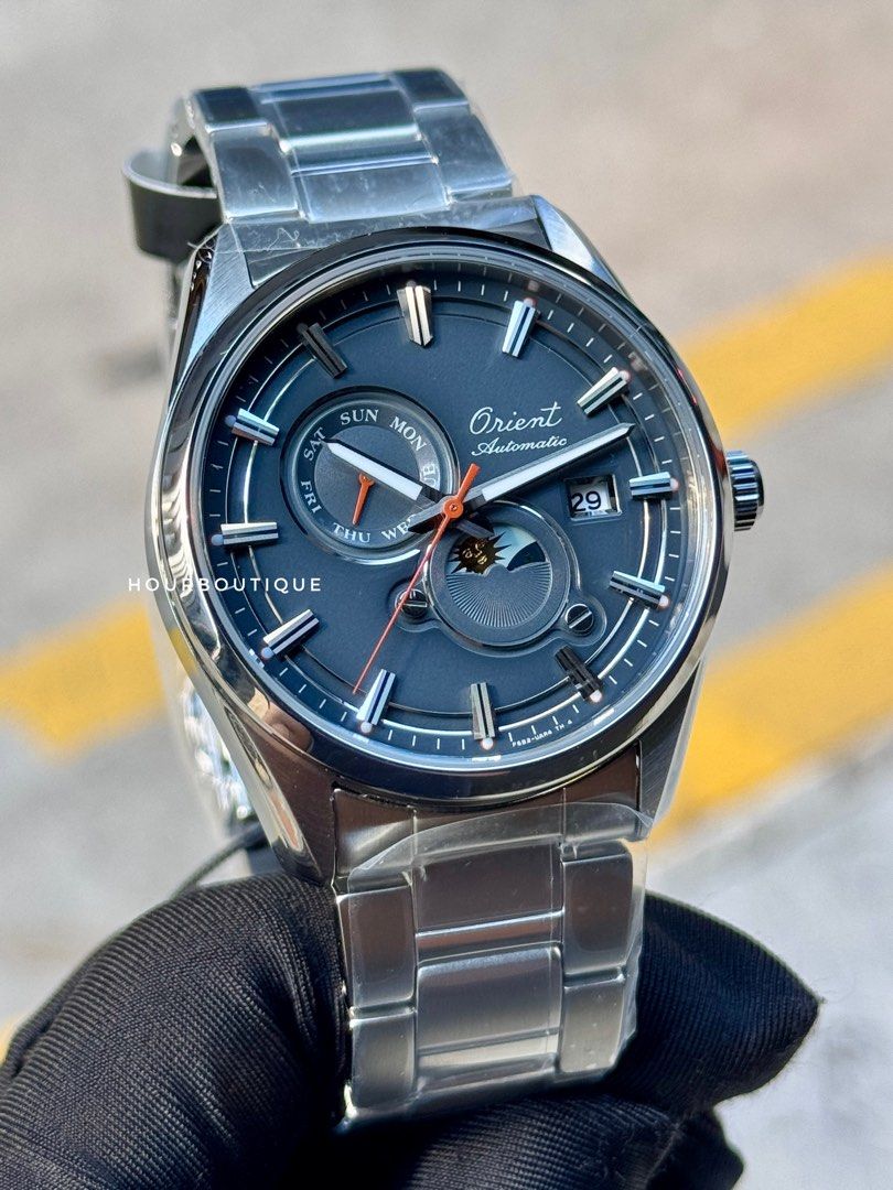 Brand New Orient Sun & Moon 75th Anniversary Automatic Grey Dial Watch RA-AK0311N