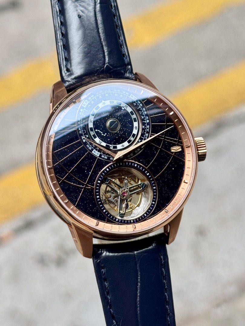 Brand New SeaGull Tourbillon Starry Sky Dial, Chinese Astronomical Calendar 43mm