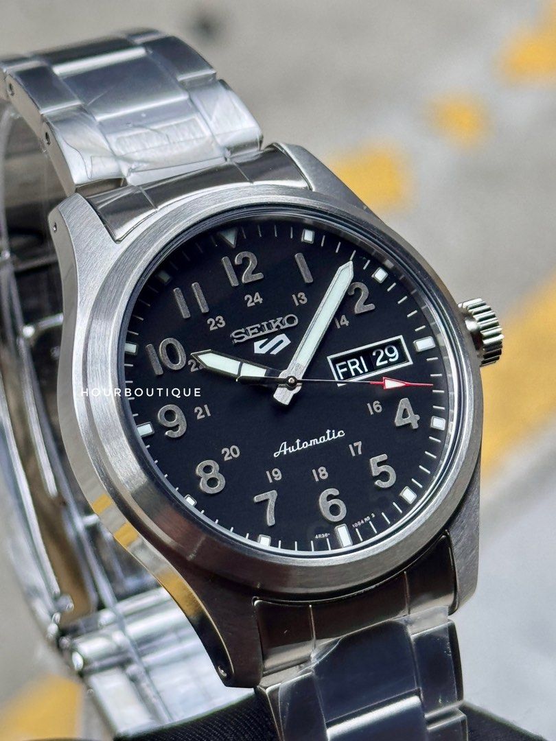 Brand New Seiko 5 Black Dial FieldWatch Automatic Watch SRPG27K1