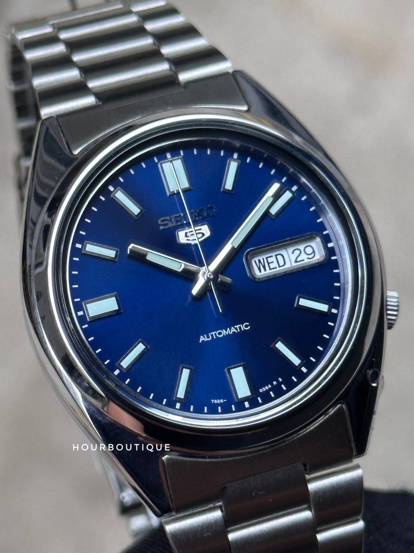 Brand New Seiko 5 Blue Dial 37mm Automatic Watch SNXS77K1