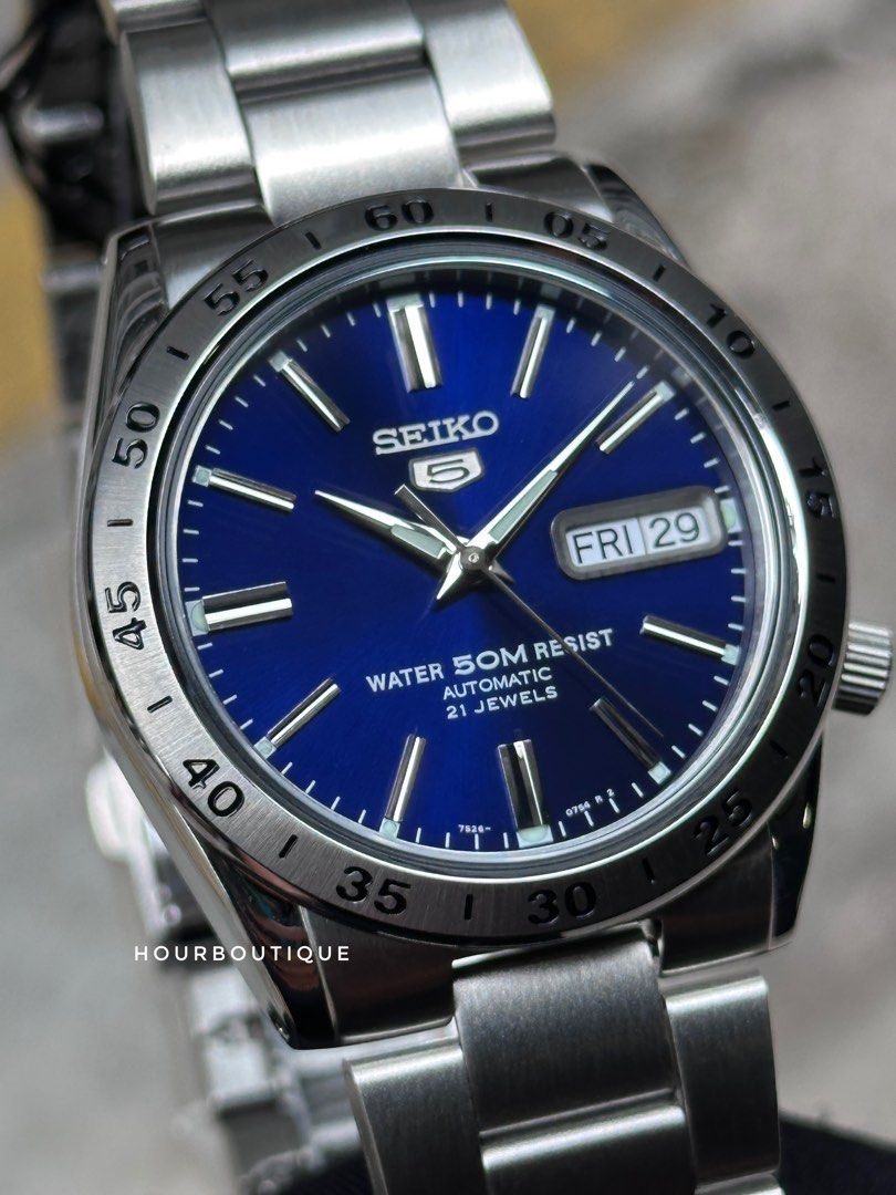 Brand New Seiko 5 Blue Dial Explorer 37mm Automatic Watch SNKD99k1