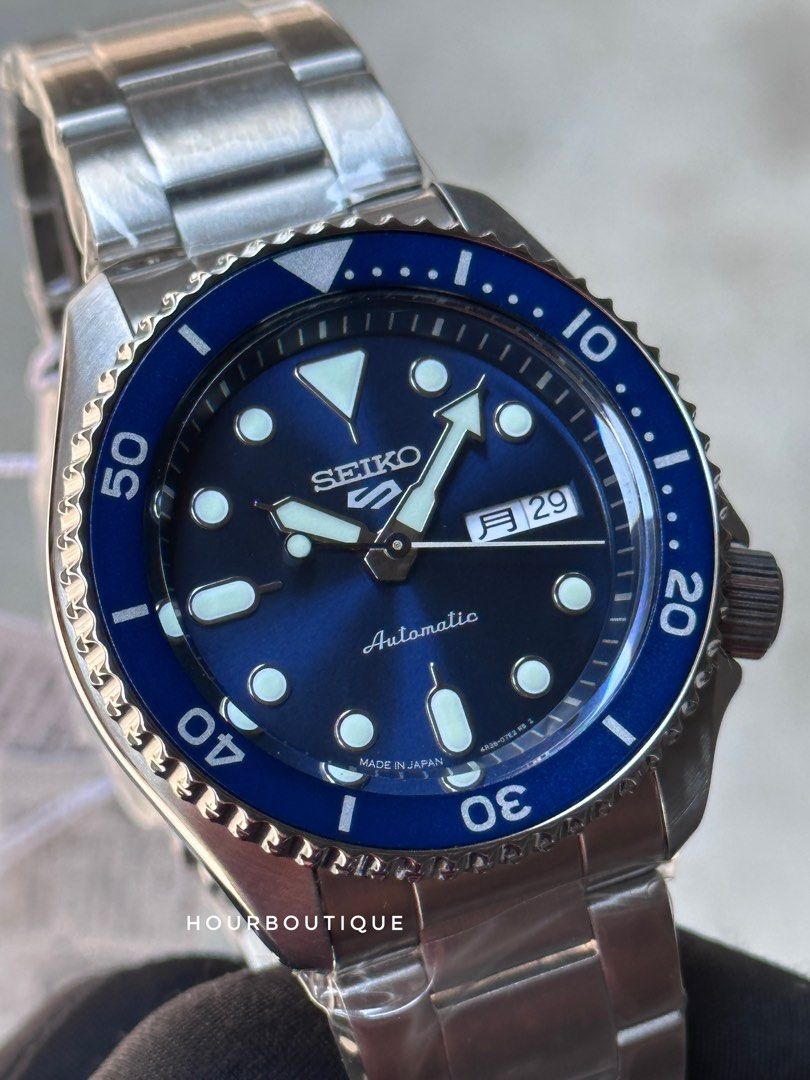 Brand New Seiko 5 Blue Dial Made In Japan Version Automatic Watch SBSA001